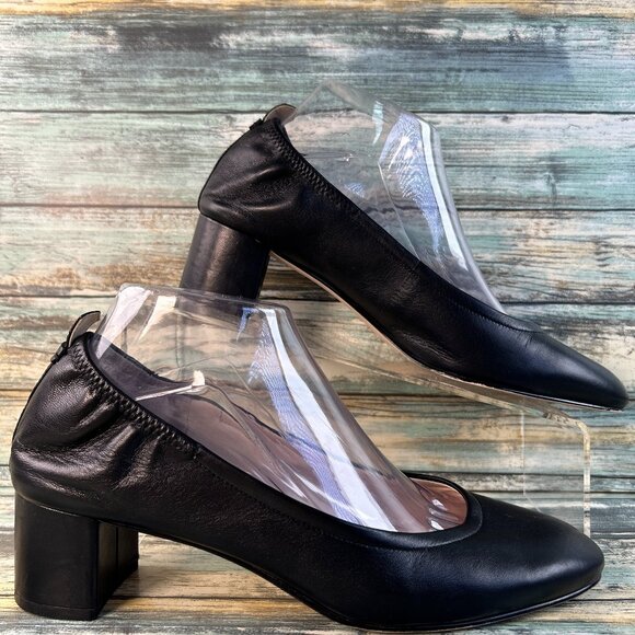 Cole Haan Aviana Pumps Womens 9B Black Leather Dress Work Shoes Low Block Heel - Picture 1 of 12